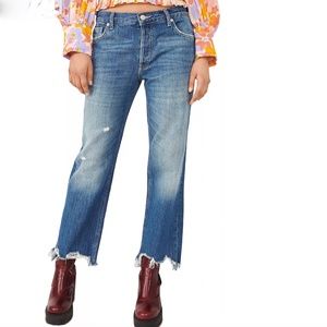 FREE PEOPLE “MAGGIE” Jeans We The Free 100% Cotton Mid Rise Straight Leg Size 26